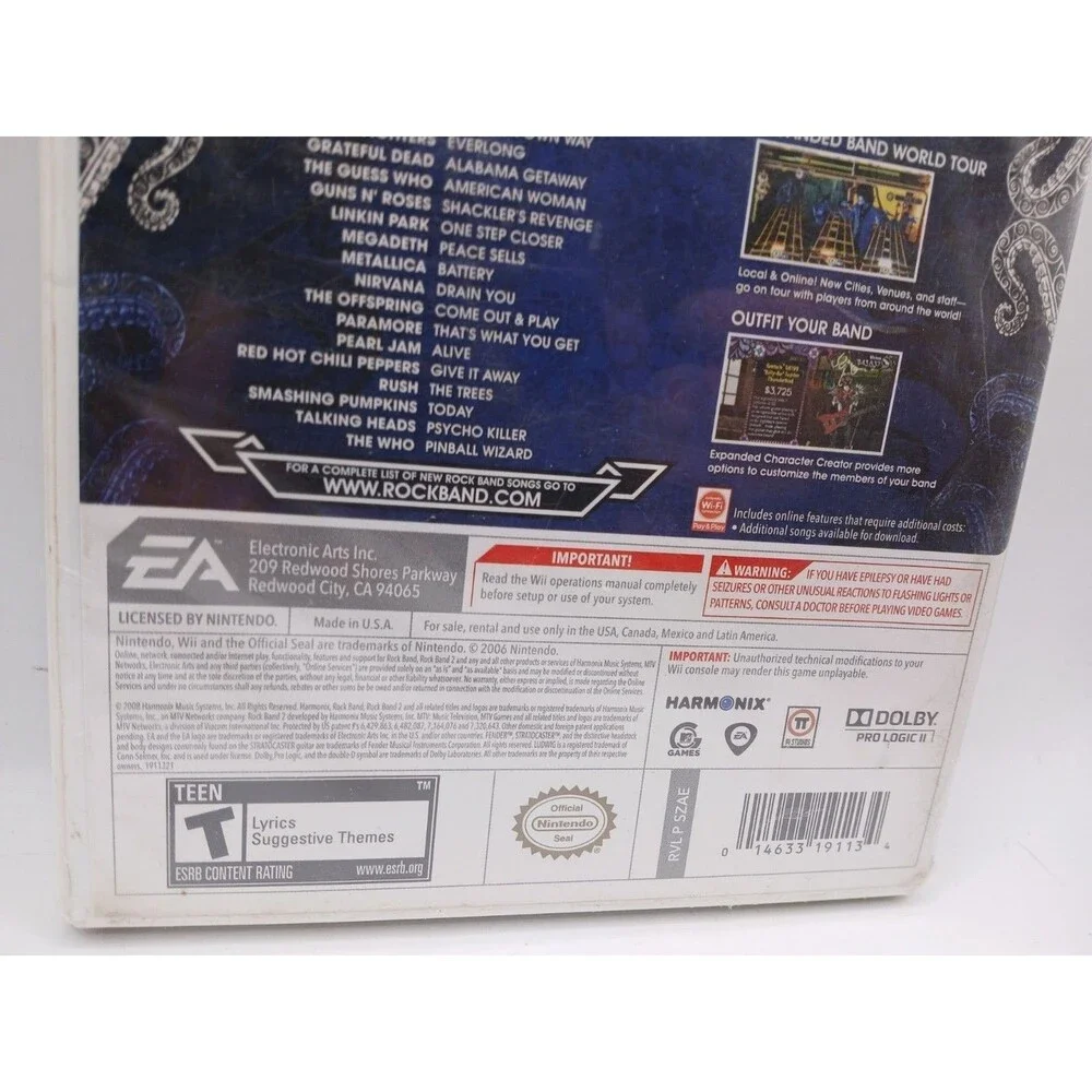 Rock Band 2 (Nintendo Wii, 2008) Resealed